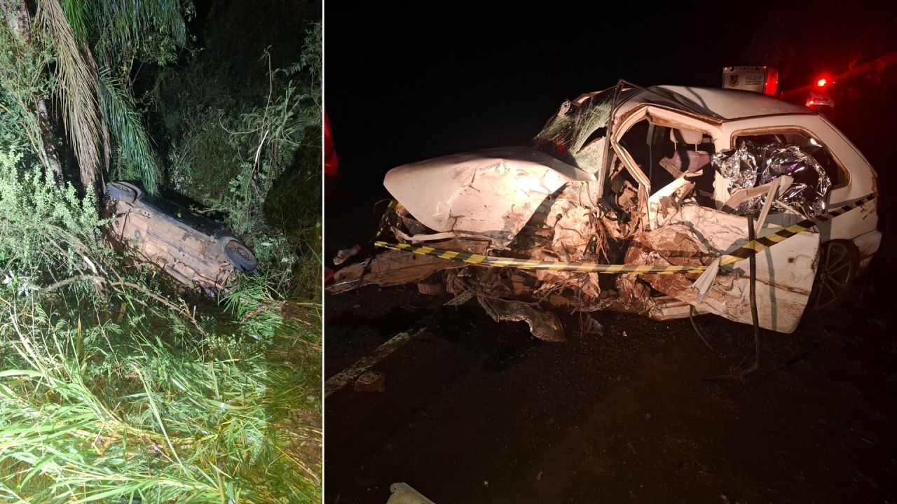 Colisão frontal na PR-281 deixa um morto e três feridos em Mangueirinha
