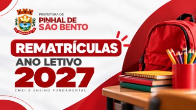 Imagem referente à notícia: Pinhal de São Bento inicia período de rematrículas para o ano letivo de 2027
