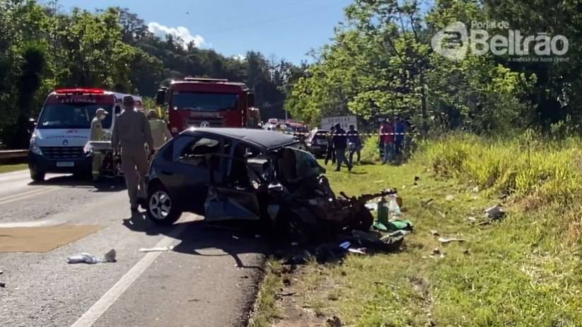 Grave acidente na PR-180 deixa uma vítima fatal e outras duas feridas em Francisco Beltrão