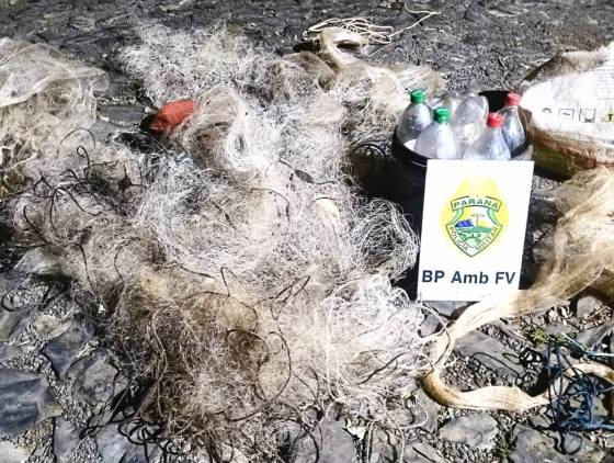 Polícia Ambiental apreende materiais para pesca predatória no Rio Iguaçu