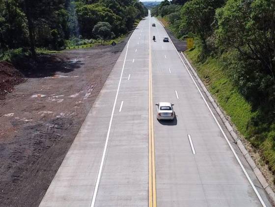 Restauração em concreto da PRC-280 entre Palmas e Clevelândia chega a 83%