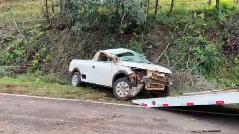 Motorista fica ferido em acidente na PR-180 entre Marmeleiro e Campo Erê