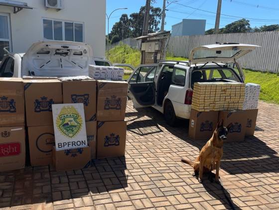 BPFRON apreende dois veículos carregados com cigarros contrabandeados em Ampére e persegue fugitivos