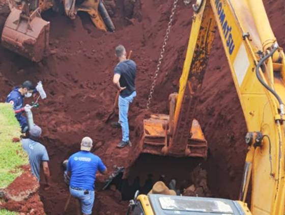Trabalhador é soterrado em obra de macrodrenagem em Santa Izabel do Oeste