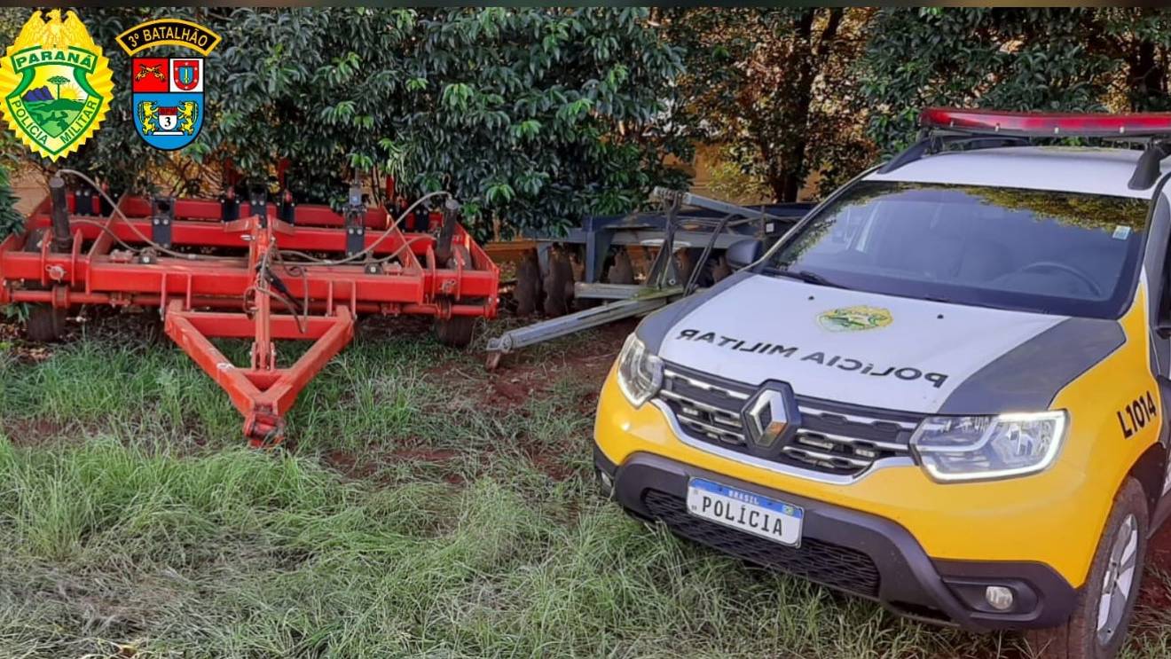 Polícia Militar recupera implemento agrícola furtado em propriedade rural