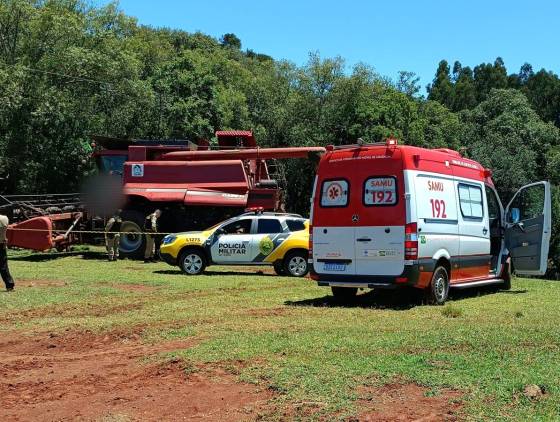 Trabalhador rural morre em acidente com colheitadeira em Clevelândia